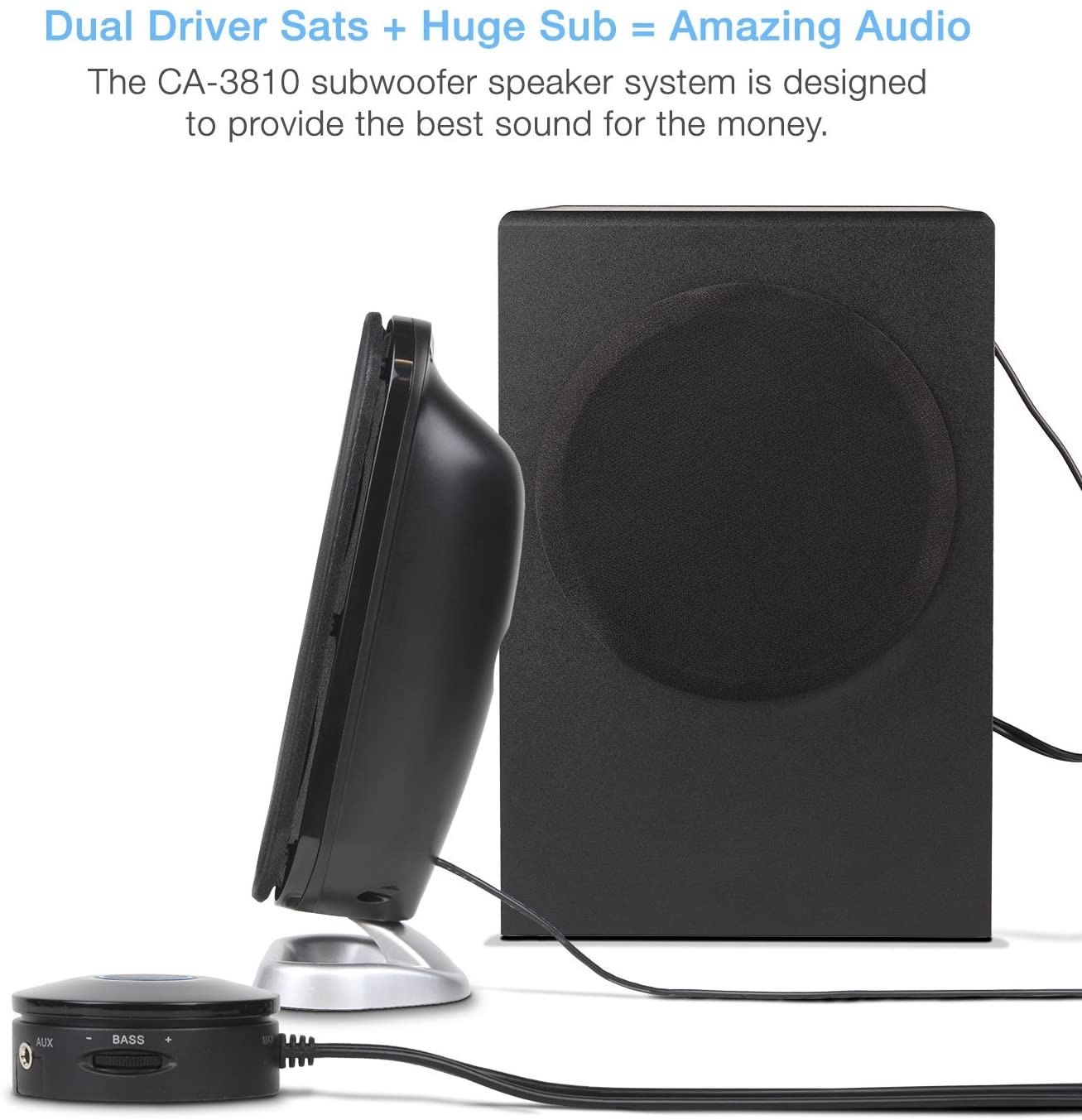 bjærgning Topmøde tommelfinger CA-3810 80W Speaker System with Control Pod — Cyber Acoustics